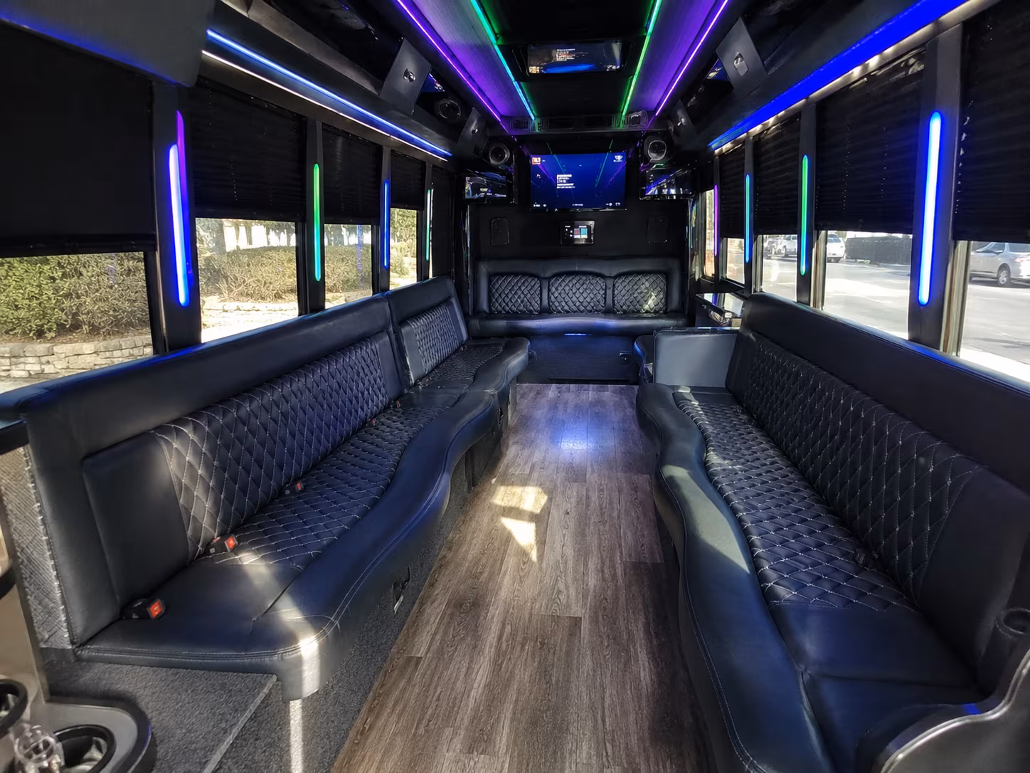 lorain 15 passenger party bus interior