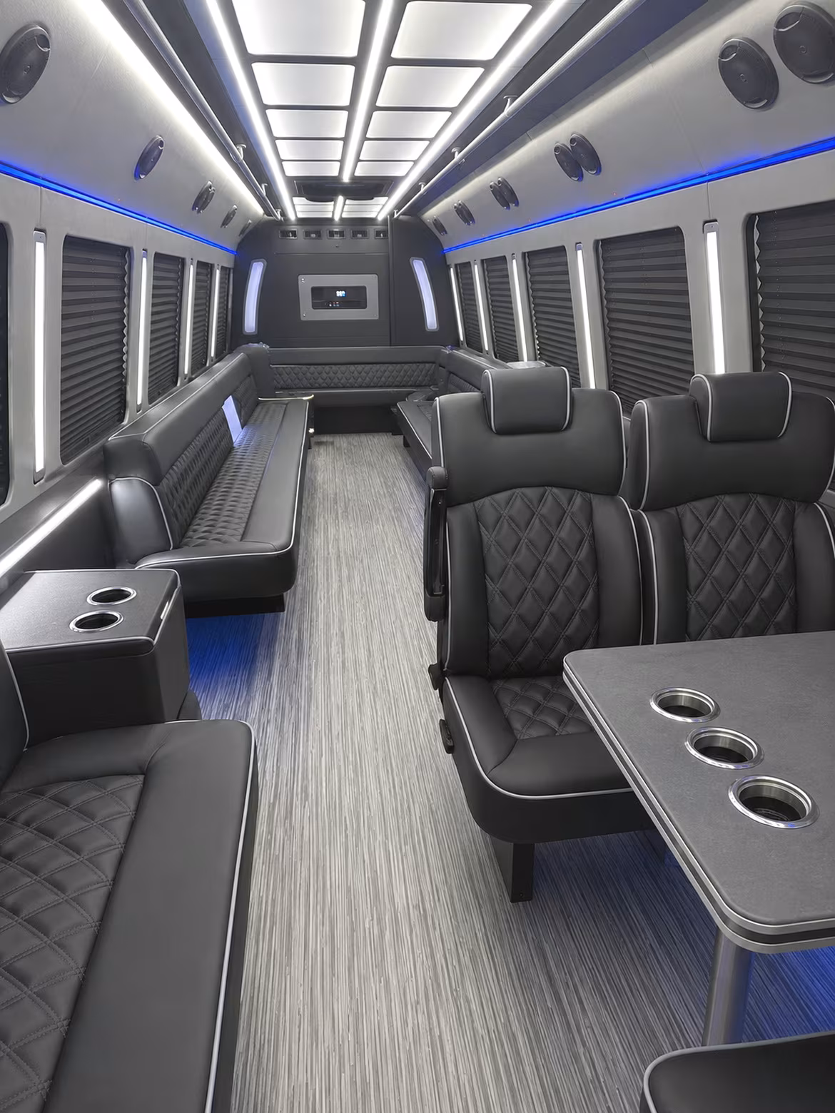 lorain 25 passenger party bus inside