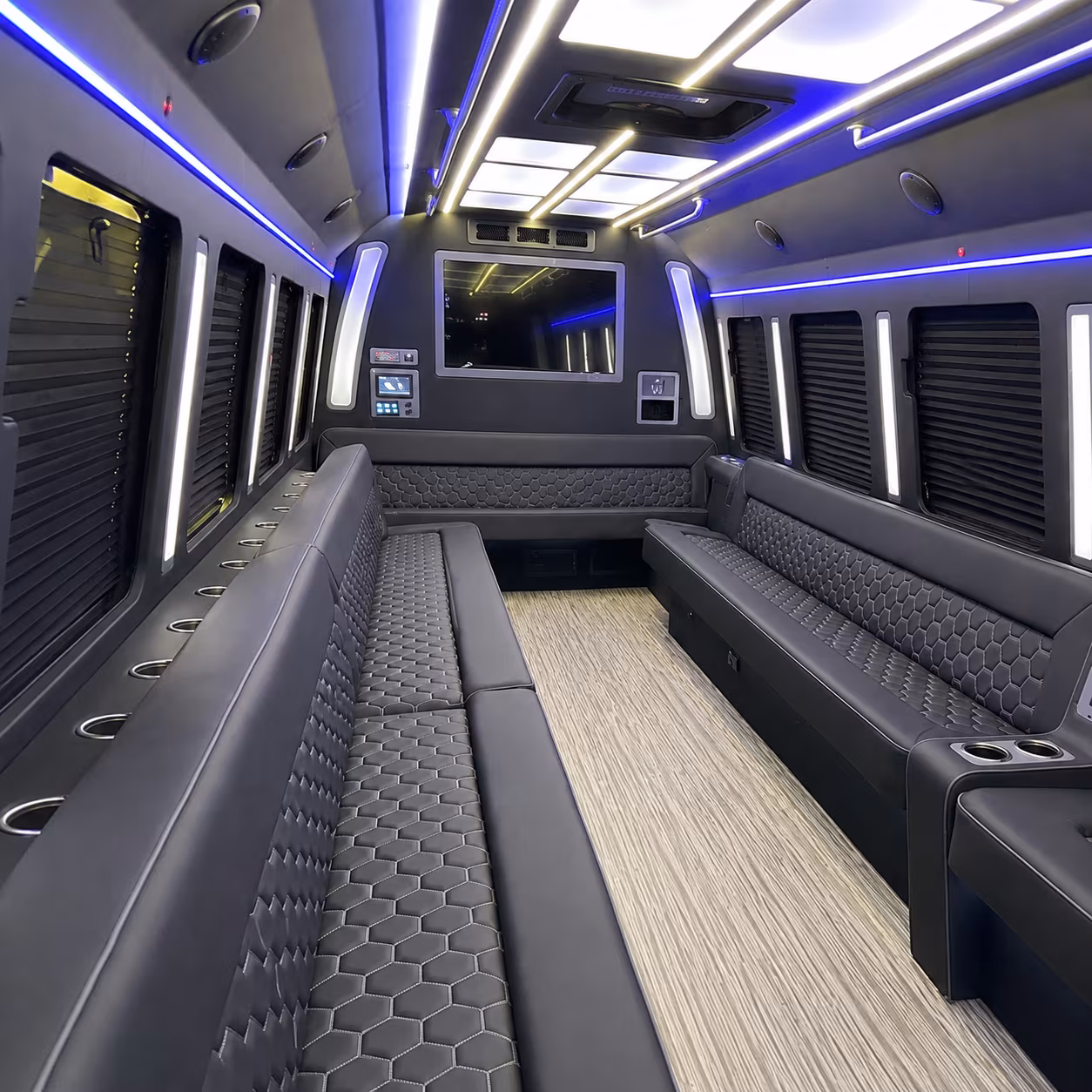lorain 40 passenger party bus inside