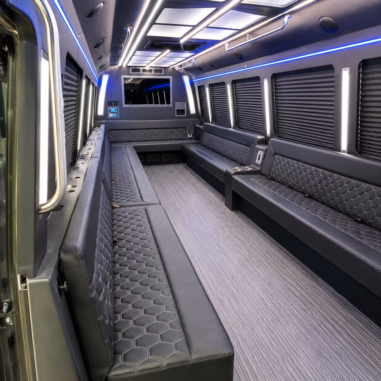 lorain 40 passenger party bus interior