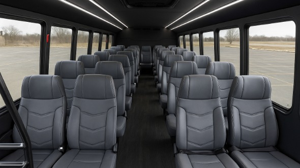 Interior of Charter Bus Company Elyria's 28 Passenger Mini bus in Elyria