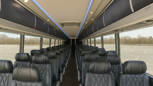 Interior of Charter Bus Company Lorain's 54 Passenger Charter Bus in Lorain