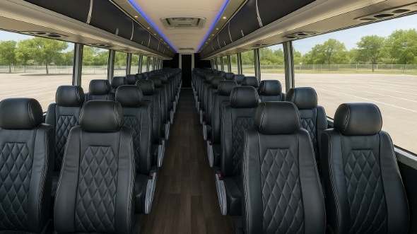 lorain 55 passenger charter bus inside